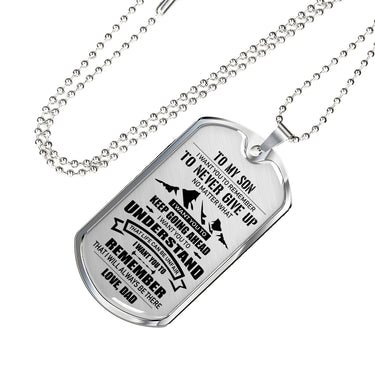 Father Son Quotes Heart Necklace From Parents Birthday Gifts, Christmas Gift Ide